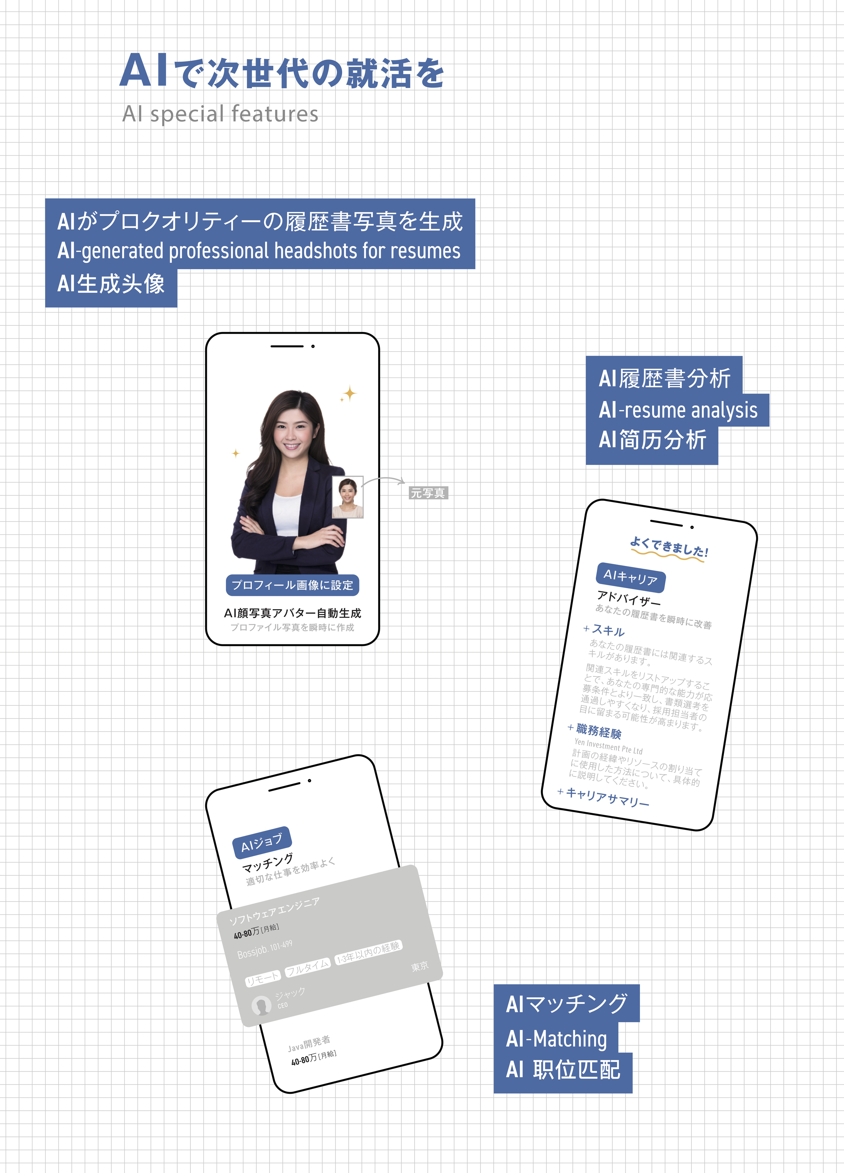 AI Features・AIで次世代の就活を・AI Special Features